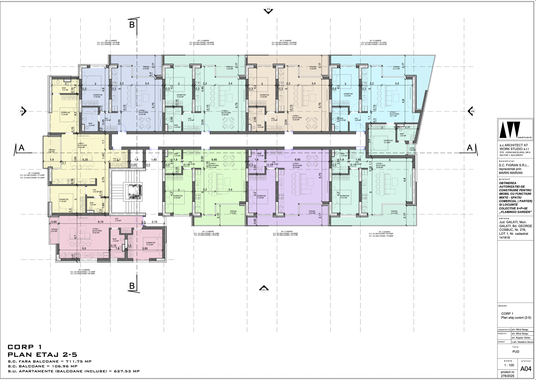 Plan Etaje 2-5 Corp 1